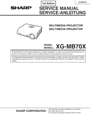 Sharp xg mb70x service manual cover