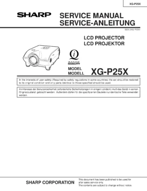 Sharp xg p25x service manual cover