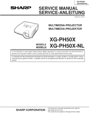 Sharp xg ph50x service manual cover