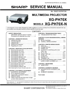Sharp xg ph70x service manual cover