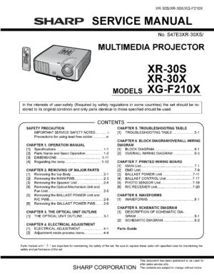 Sharp xr 30x 30s xg f210 service manual cover