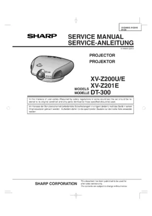 Sharp xv z200u z200e dt 300 service manual cover