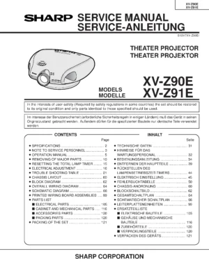 Sharp xv z90e xv z91e service manual cover