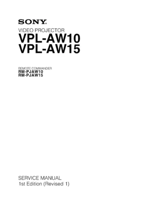 Sony rm aw10 aw15 service manual cover