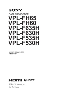 Sony vpl fh65 fh60 f635h f630h f535h f530h service manual cover