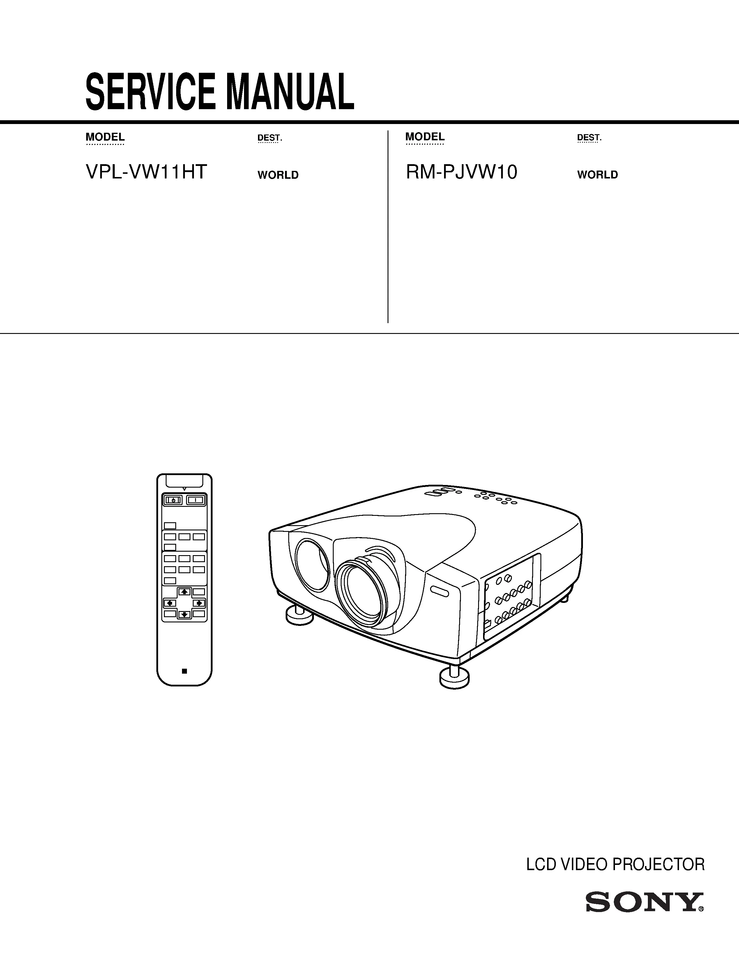 Sony vpl vw11ht service manual cover