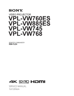 Sony vpl vw760es vw885es vw745 vw768 service manual cover