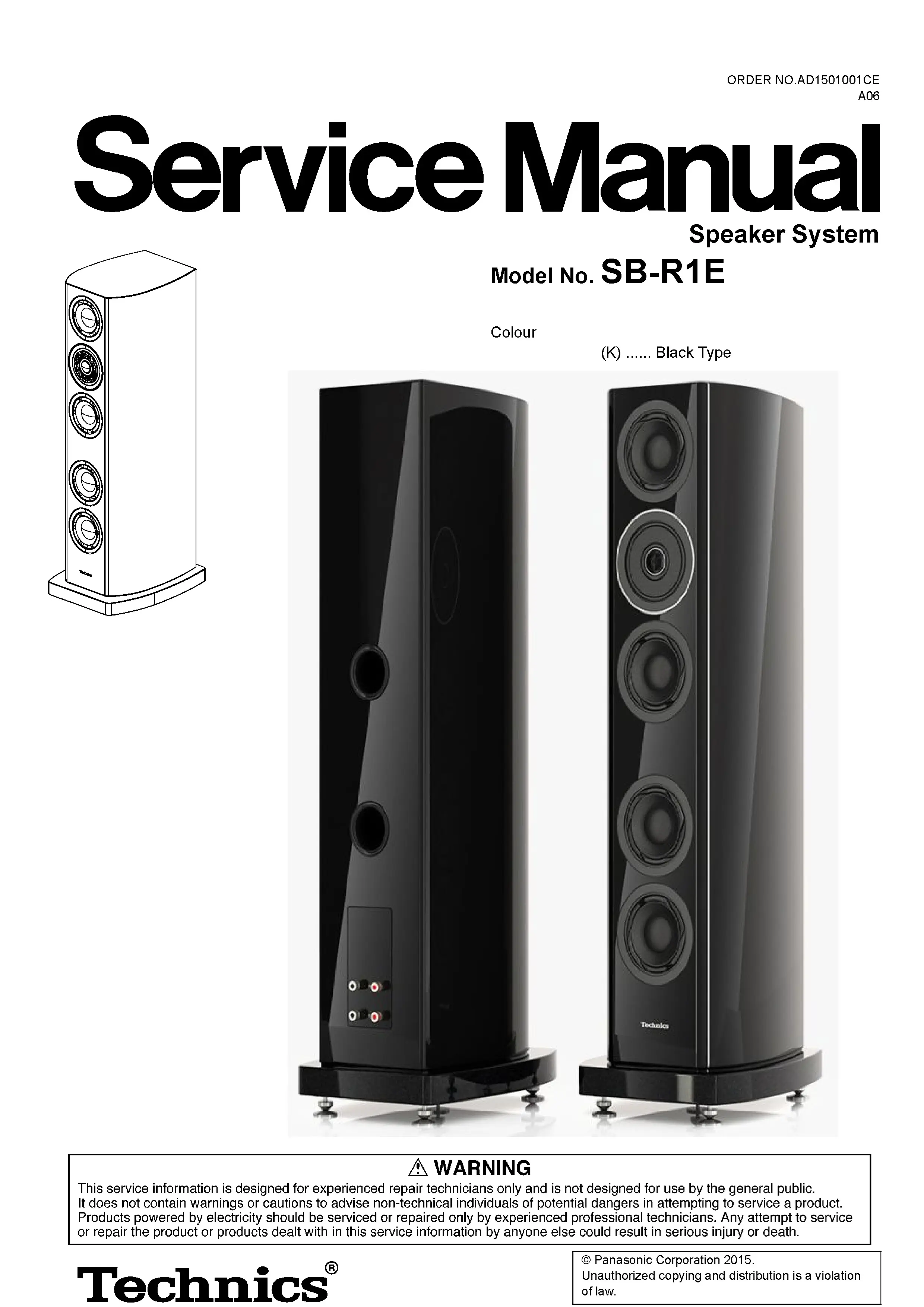 Technics sb r1 service manual cover