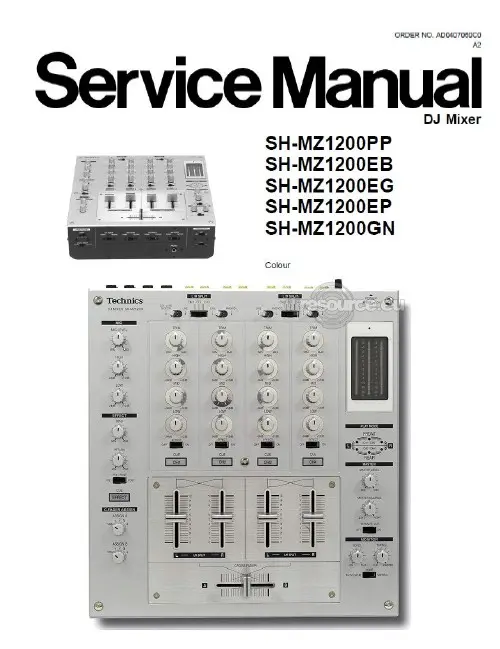 Technics sh mz1200 service manual cover