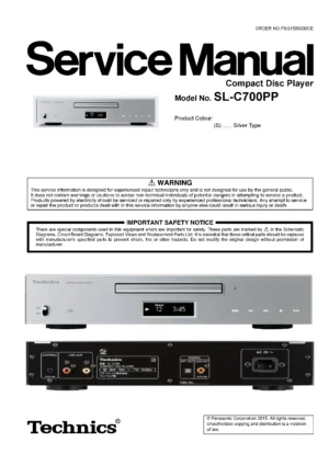 Technics sl c700 service manual cover