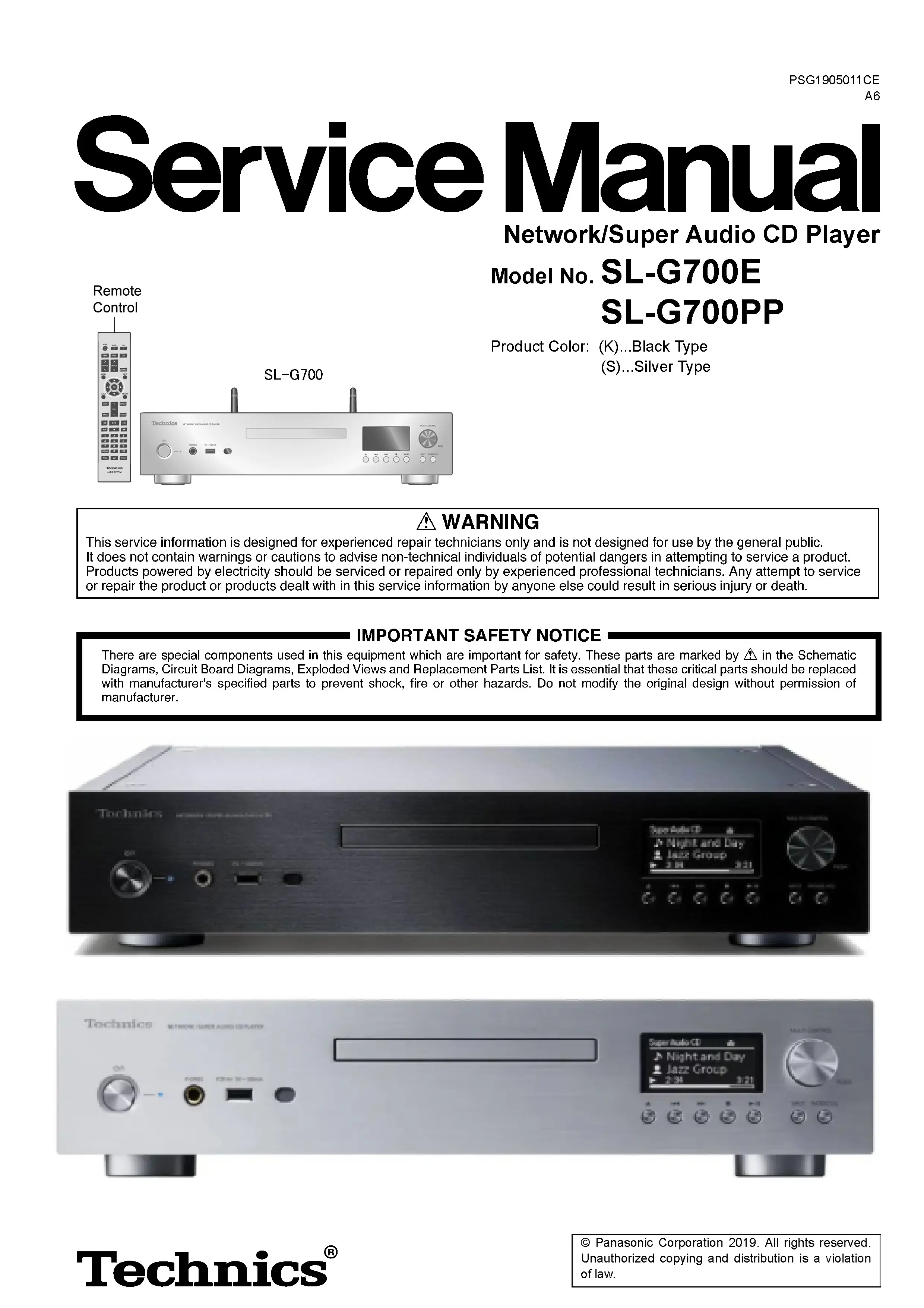 Technics sl g700 service manual cover