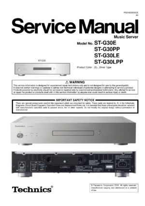 Technics st g30 service manual cover