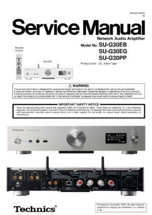 Technics su g30 service manual cover