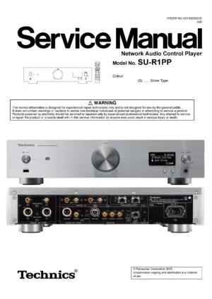 Technics su r1 service manual cover