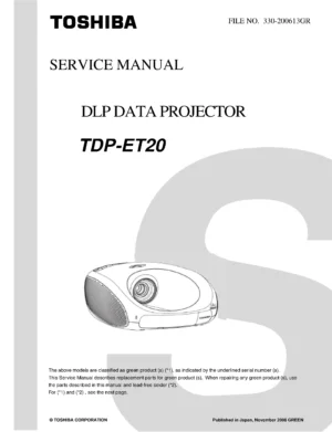 Toshiba tdp et20 service manual cover