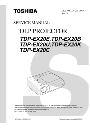 Toshiba tdp ex20 service manual cover