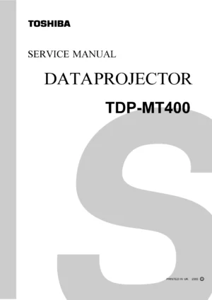Toshiba tdp mt400 service manual cover