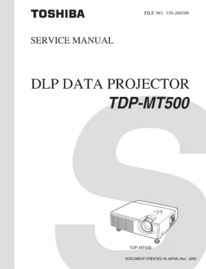 Toshiba tdp mt500 service manual cover