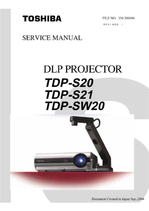 Toshiba tdp s20 s21 sw20 service manual cover