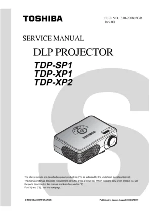 Toshiba tdp sp1 xp1 xp2 service manual cover