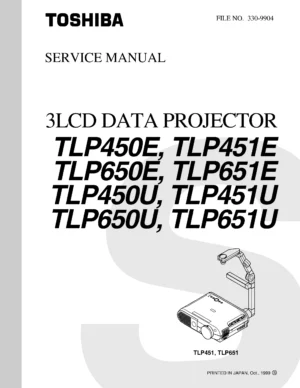 Toshiba tlp 450 451 650 651 service manual cover