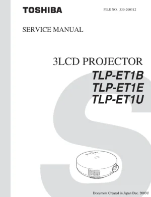 Toshiba tlp et1 service manual cover