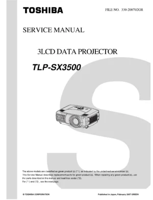 Toshiba tlp sx3500 service manual cover