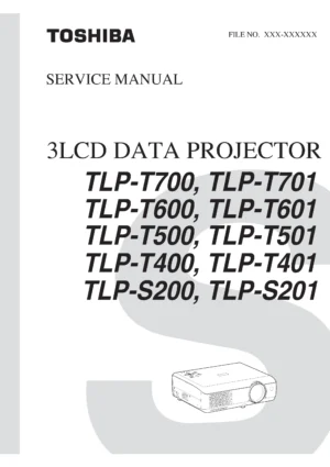 Toshiba tlp t400 t401 t500 t501 t600 t601 t700 t701 s200 s201 service manual cover