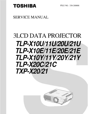 Toshiba tlp x10 x11 x20 x21 service manual cover