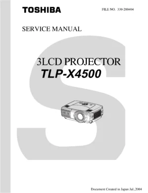 Toshiba tlp x4500 service manual cover