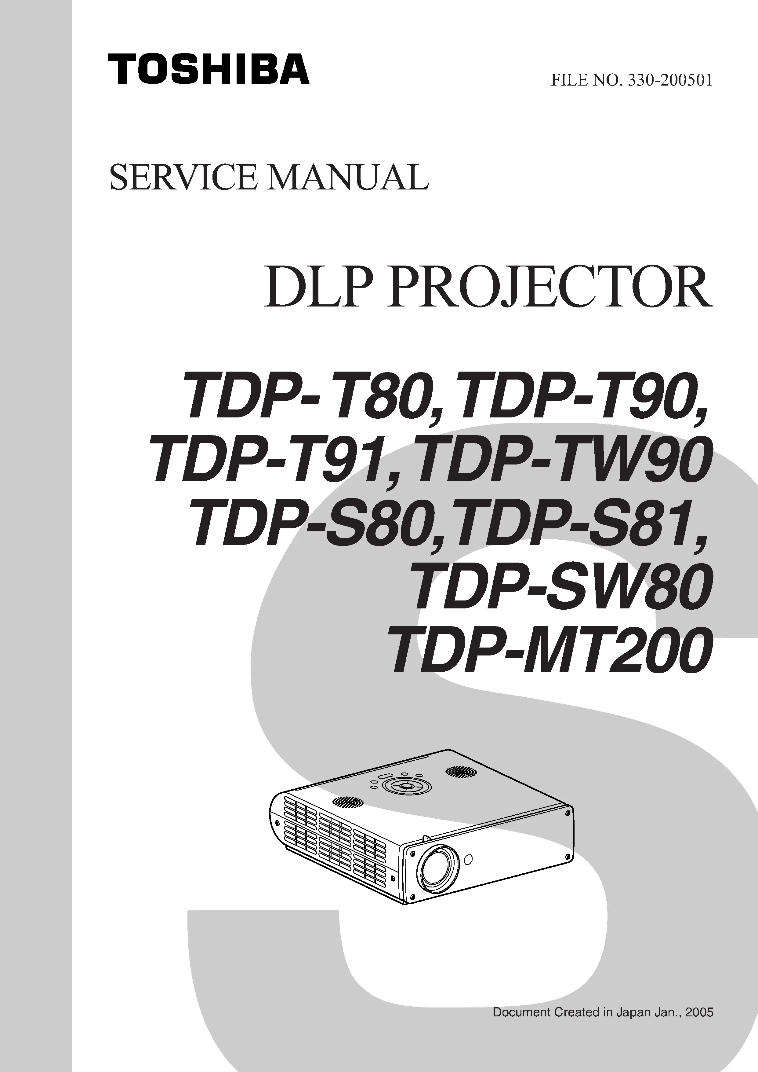 Toshinba tdp t90 t91 tw90 service manual cover