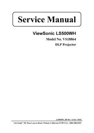 Viewsonic ls500wh service manual cover