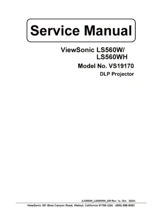 Viewsonic ls560wh ls560w service manual cover