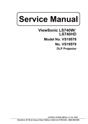 Viewsonic ls740w service manual cover