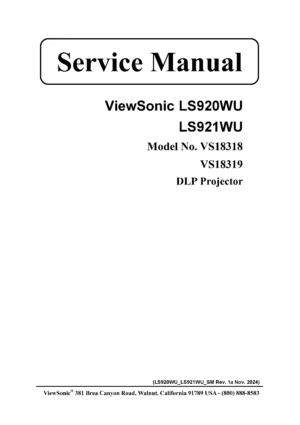 Viewsonic ls920wu ls921wu service manual cover