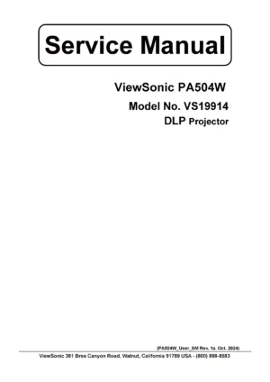 Viewsonic pa504w service manual cover