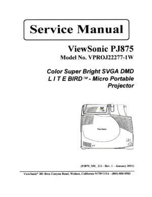 Viewsonic pj875 service manual cover