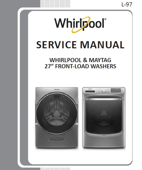 Whirlpool maytag front load washers 27 inch service manual cover