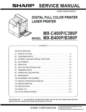 Sharp mx c400p b400p c380p b380p service manual cover