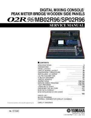 Yamaha 02r96 mb02r96 sp02r96 service manual cover