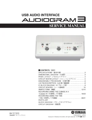 Yamaha audiogram 3 service manual cover