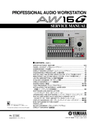 Yamaha aw16g service manual cover