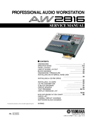 Yamaha aw2816 service manual cover