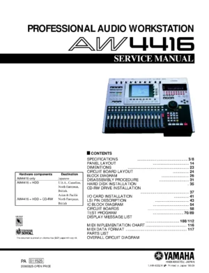 Yamaha aw4416 service manual cover