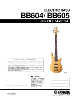 Yamaha bb604 bb605 service manual cover