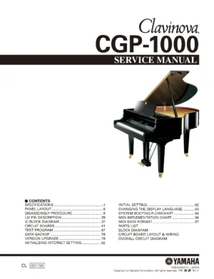 Yamaha clavinova cgp 1000 service manual cover