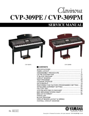 Yamaha clavinova cvp 309 309pe 309pm service manual cover