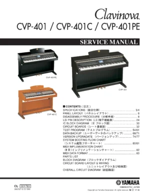 Yamaha clavinova cvp 401 401c 401pe service manual cover
