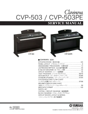 Yamaha clavinova cvp 503 503pe service manual cover