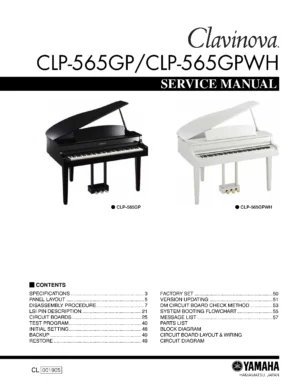 Yamaha clp 565gp 565gpwh service manual cover